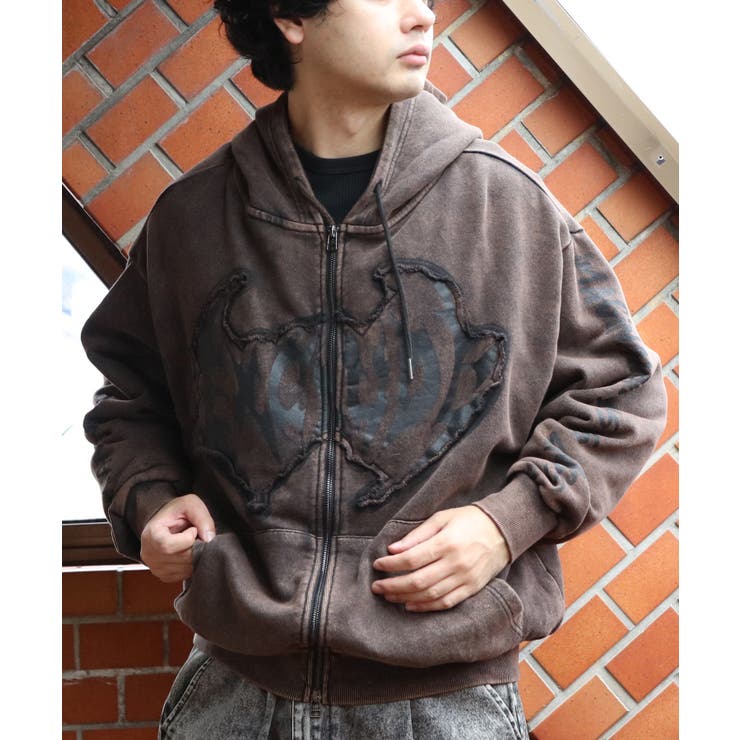 グランジ加工ZIPプルパーカー メンズ パーカー ダブルジップ  | 8（eight）  | 詳細画像28 