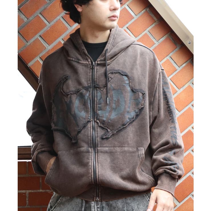グランジ加工ZIPプルパーカー メンズ パーカー ダブルジップ  | 8（eight）  | 詳細画像31 