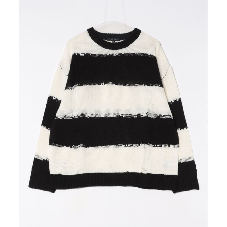 ホワイト | ボーダーニットセーター メンズ ニットセーター クルーネック | 8（eight） 