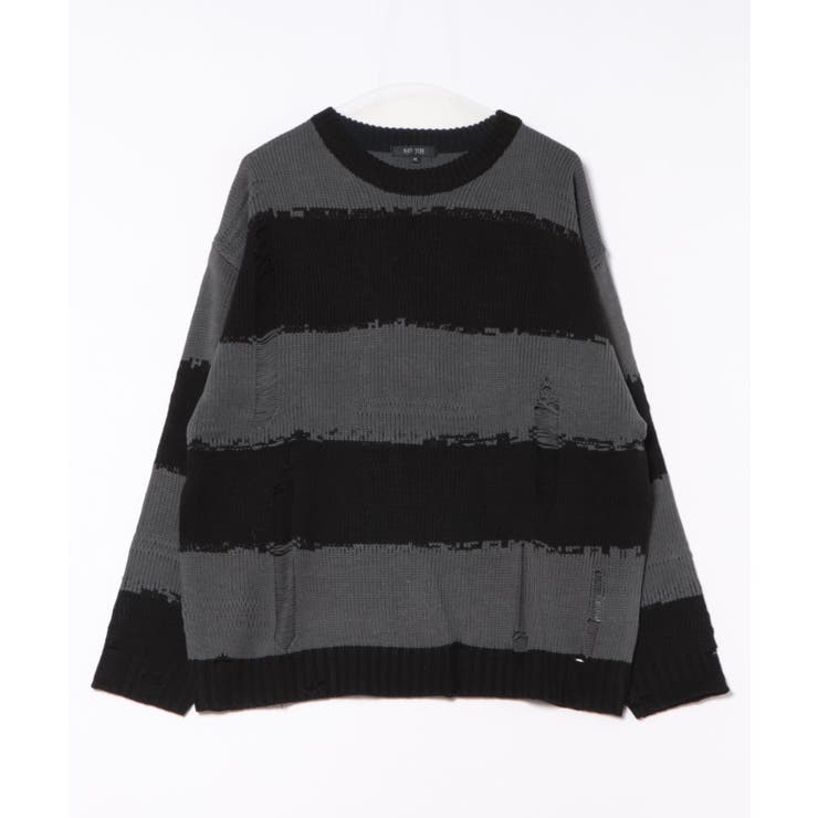 チャコール | ボーダーニットセーター メンズ ニットセーター クルーネック | 8（eight） 