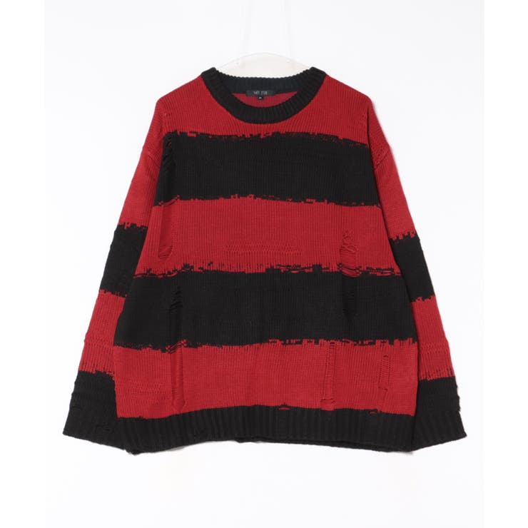 レッド | ボーダーニットセーター メンズ ニットセーター クルーネック | 8（eight） 