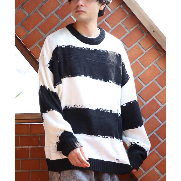 ボーダーニットセーター メンズ ニットセーター クルーネック | 8（eight）  | 詳細画像5 