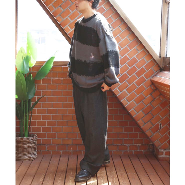 ボーダーニットセーター メンズ ニットセーター クルーネック | 8（eight）  | 詳細画像23 