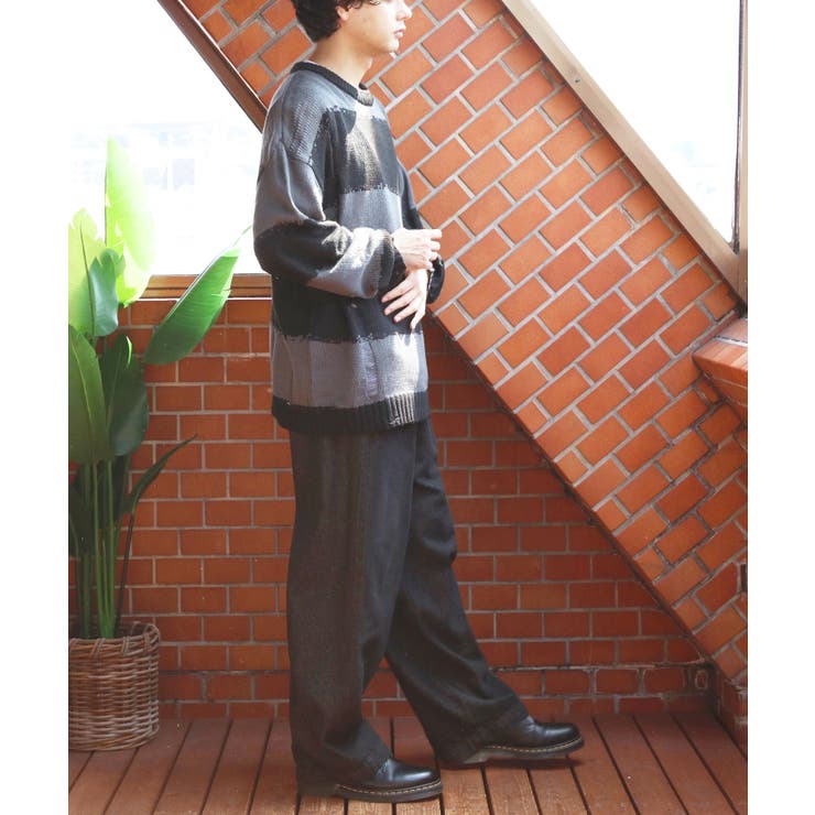 ボーダーニットセーター メンズ ニットセーター クルーネック | 8（eight）  | 詳細画像21 