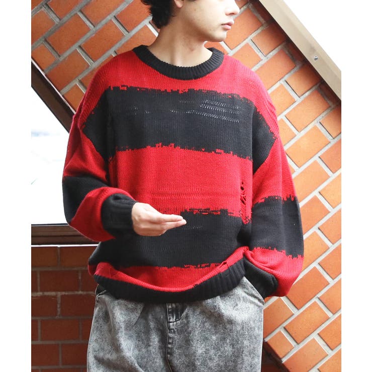 ボーダーニットセーター メンズ ニットセーター クルーネック | 8（eight）  | 詳細画像26 