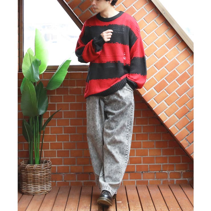 ボーダーニットセーター メンズ ニットセーター クルーネック | 8（eight）  | 詳細画像36 