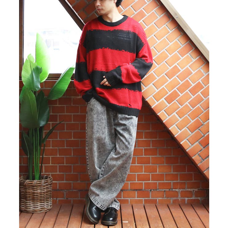 ボーダーニットセーター メンズ ニットセーター クルーネック | 8（eight）  | 詳細画像30 