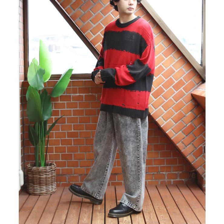 ボーダーニットセーター メンズ ニットセーター クルーネック | 8（eight）  | 詳細画像32 