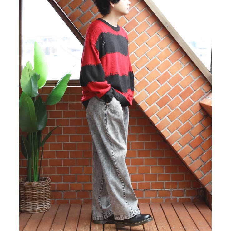 ボーダーニットセーター メンズ ニットセーター クルーネック | 8（eight）  | 詳細画像34 