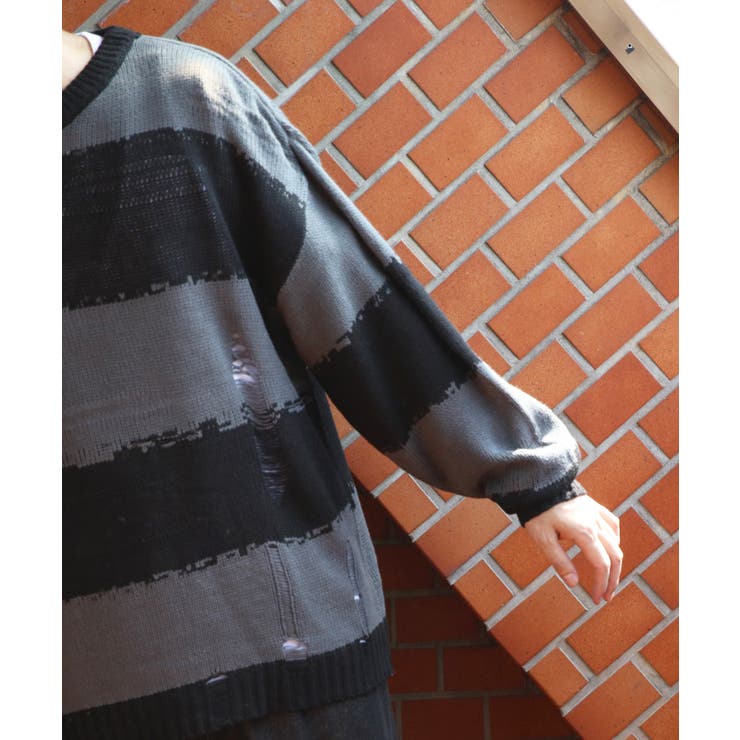 ボーダーニットセーター メンズ ニットセーター クルーネック | 8（eight）  | 詳細画像44 