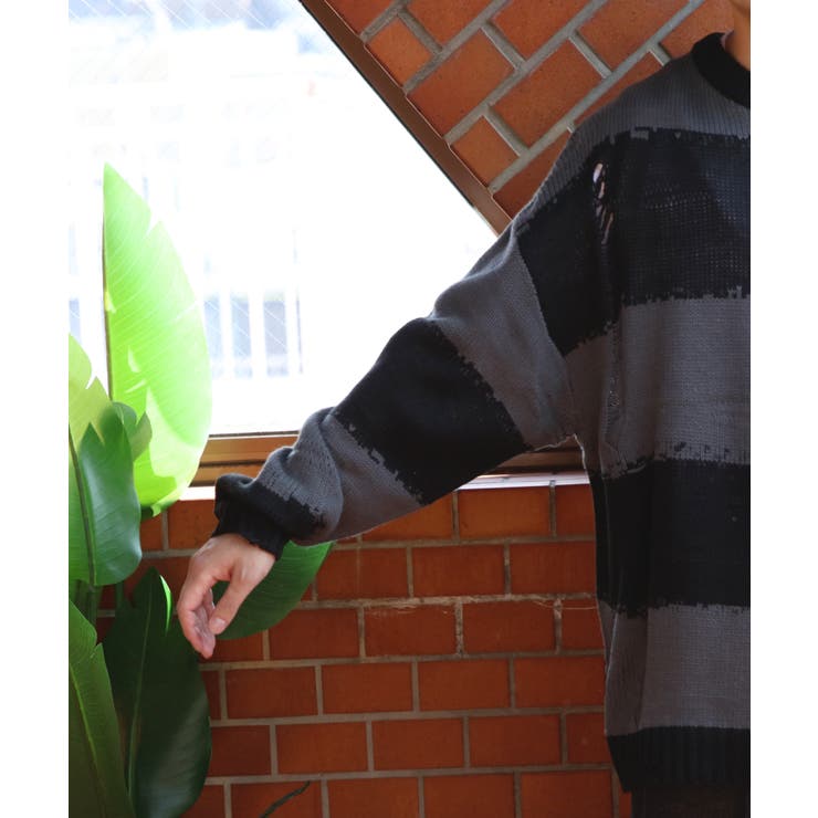 ボーダーニットセーター メンズ ニットセーター クルーネック | 8（eight）  | 詳細画像45 