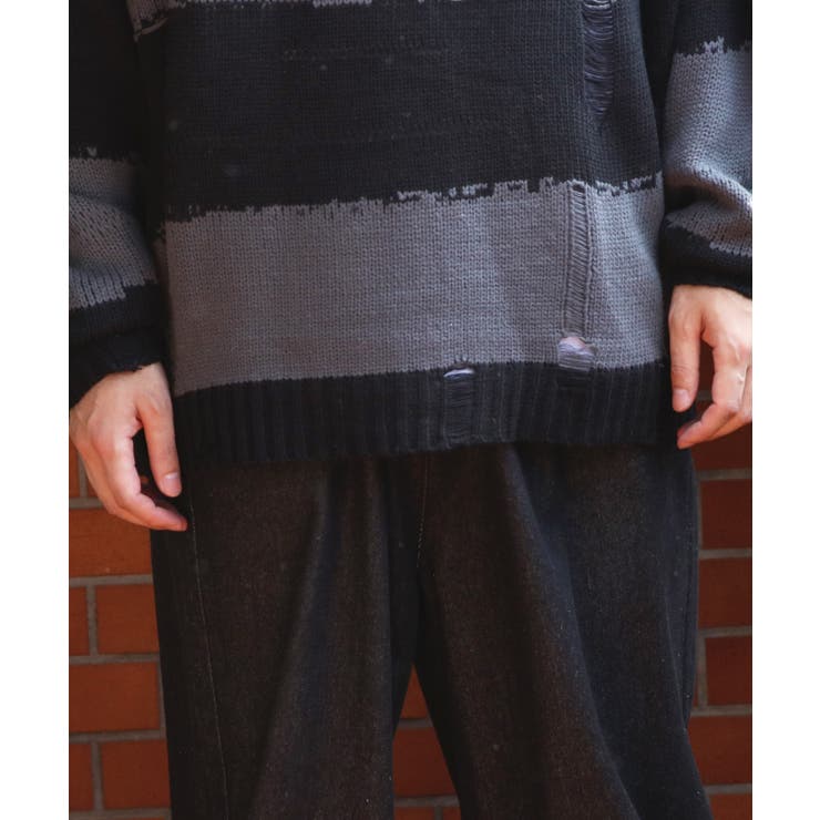 ボーダーニットセーター メンズ ニットセーター クルーネック | 8（eight）  | 詳細画像46 