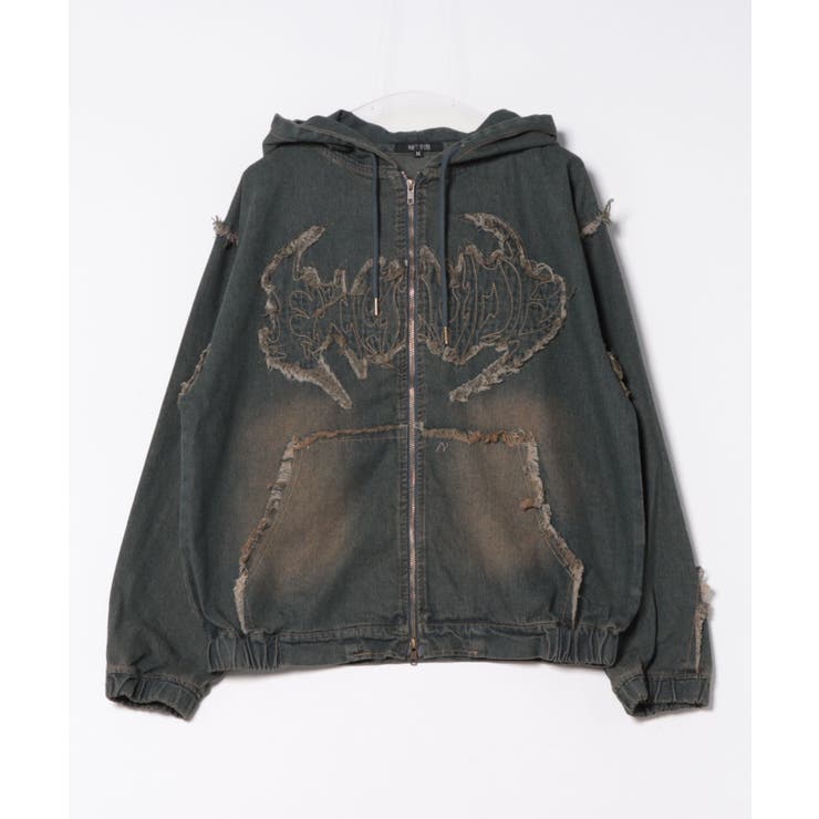 ブルー | トライバルフリンジデニムZIPパーカー メンズ ブルゾン アウター  | 8（eight） 