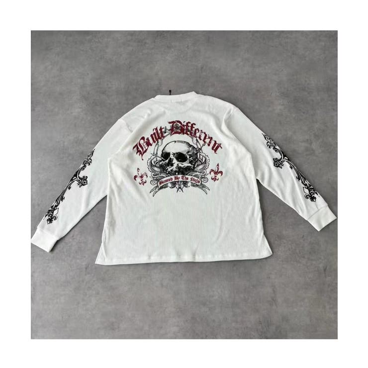 クロス×スカルプリント ワッフルロンT メンズ ロングＴシャツ 十字架 | 8（eight）  | 詳細画像11 