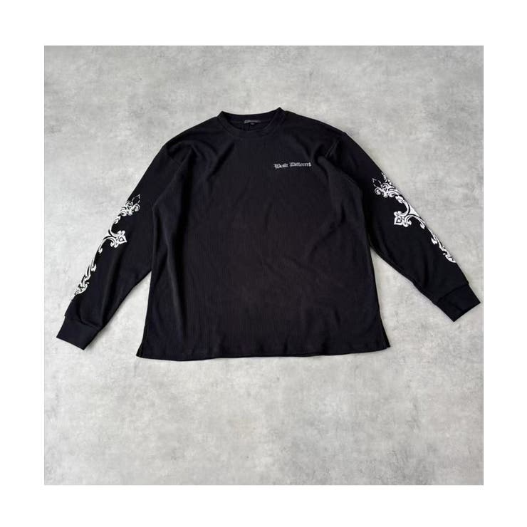 クロス×スカルプリント ワッフルロンT メンズ ロングＴシャツ 十字架 | 8（eight）  | 詳細画像12 