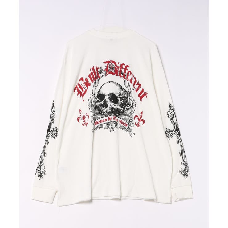 クロス×スカルプリント ワッフルロンT メンズ ロングＴシャツ 十字架 | 8（eight）  | 詳細画像18 
