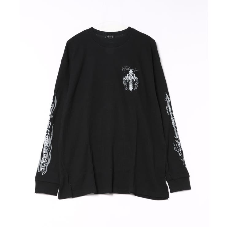 クロス×スカルプリント ワッフルロンT メンズ ロングＴシャツ 十字架 | 8（eight）  | 詳細画像19 