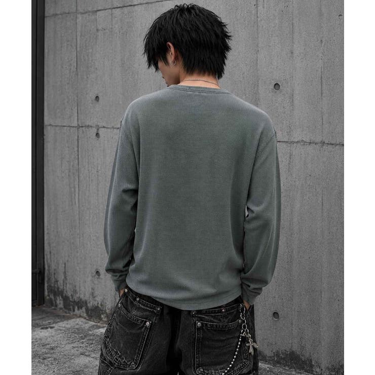 クロス刺繍 ワッフルヘンリーネックロンT メンズ Tシャツ ロング  | 8（eight）  | 詳細画像3 