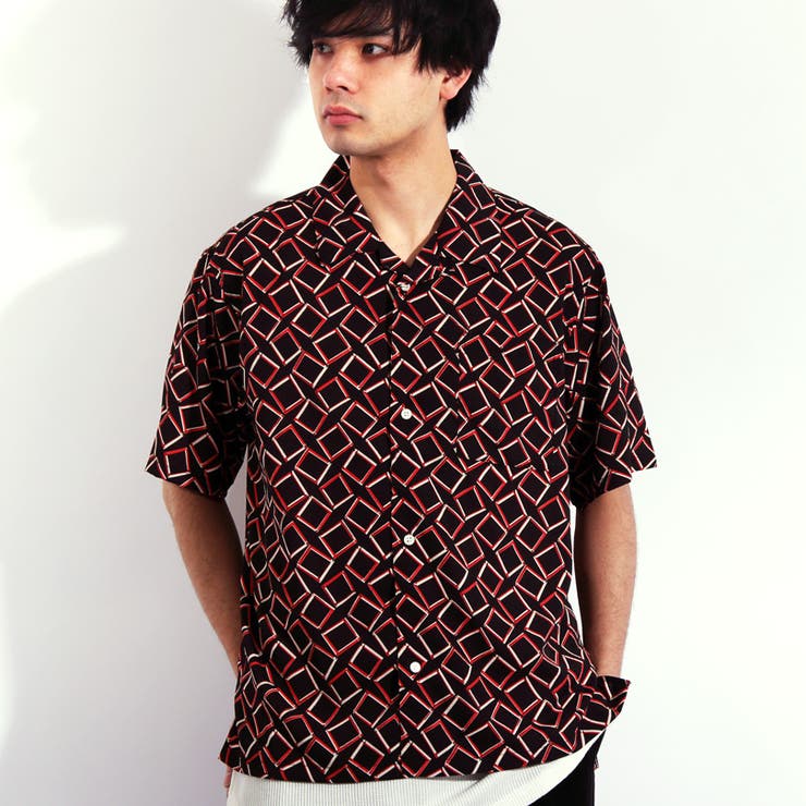 総柄シャツ メンズ 半袖シャツ全4色[品番：EH000005055]｜8（eight