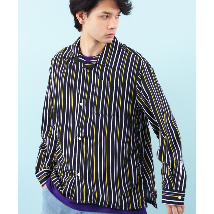 総柄シャツ メンズ 長袖シャツ全4色[品番：EH000005177]｜8（eight