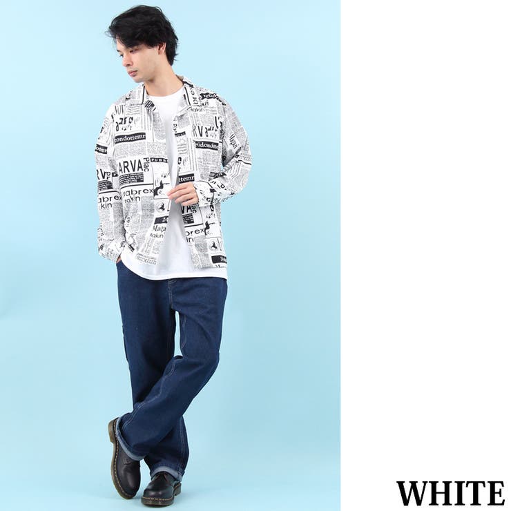 総柄シャツ メンズ 長袖シャツ全４色[品番：EH000005177]｜8（eight