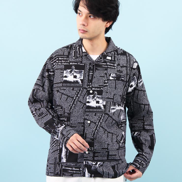 総柄シャツ メンズ 長袖シャツ全4色[品番：EH000005177]｜8（eight