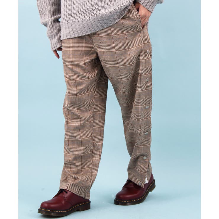 美品 KAPITAL WINDAY チェック柄 ワイドシルエット ワークパンツ2 全方向ストレッチタックワイドパンツ 2サイズ ワイドパンツ[品番