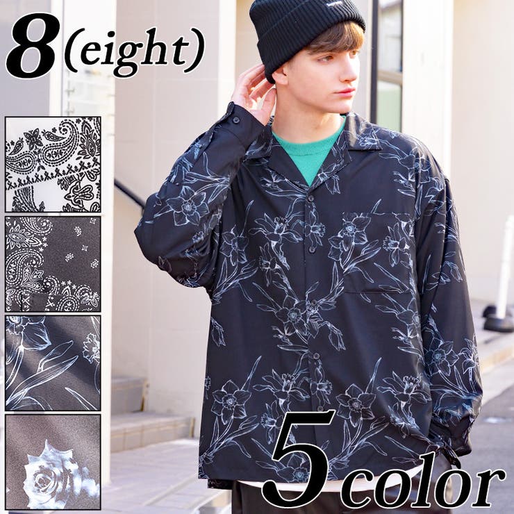 オープンカラーシャツ XXL 総柄ビッグ開襟シャツ オープンカラーシャツ メンズ[品番