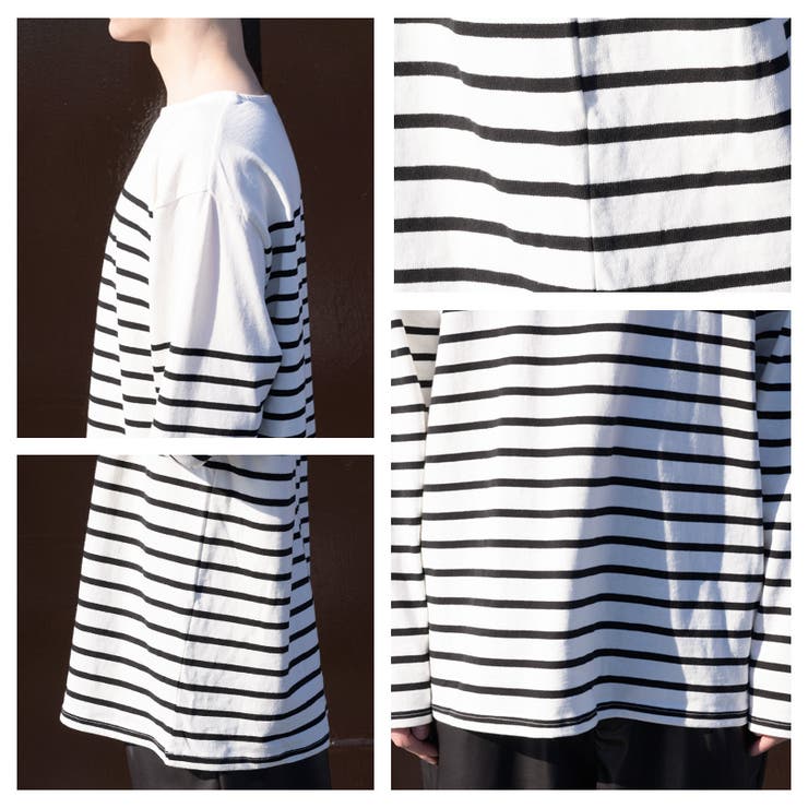 ボーダーロングTシャツ メンズ 長袖[品番：EH000005698]｜8（eight