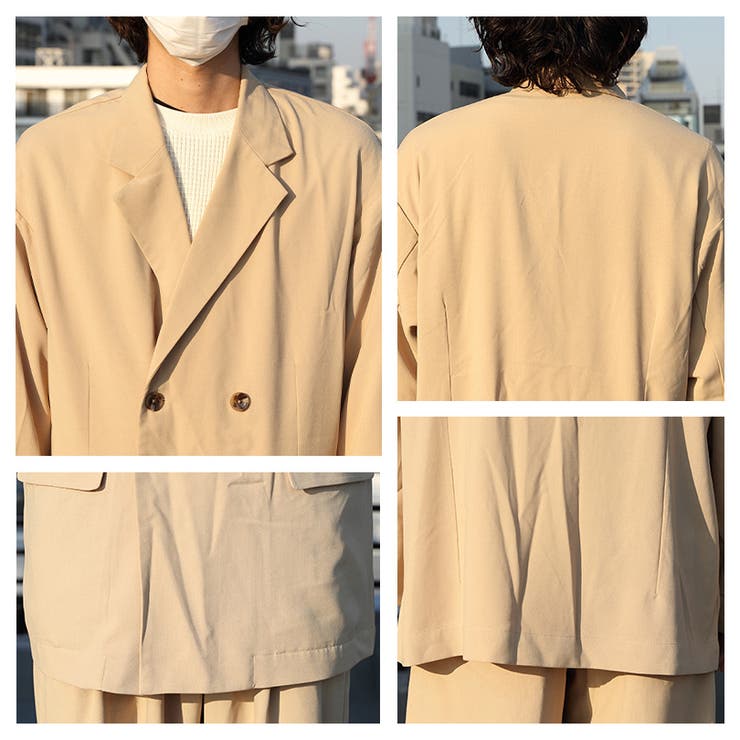 ダブルブレストジャケット テーラードジャケット セットアップ可[品番