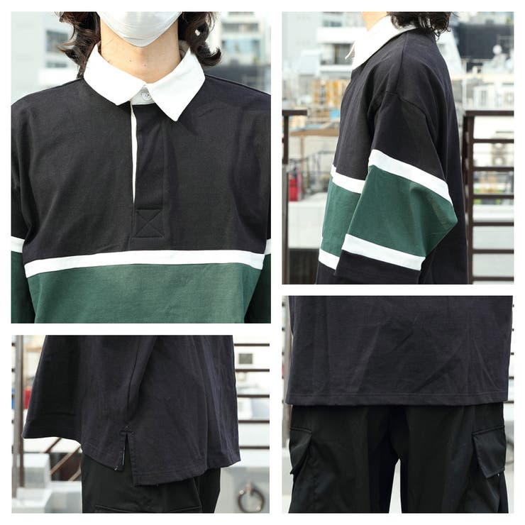 半袖ラガーシャツ メンズ 半袖[品番：EH000005787]｜8（eight