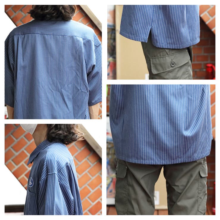 ハーフZIP半袖シャツ メンズ 半袖シャツ[品番：EH000005789]｜8