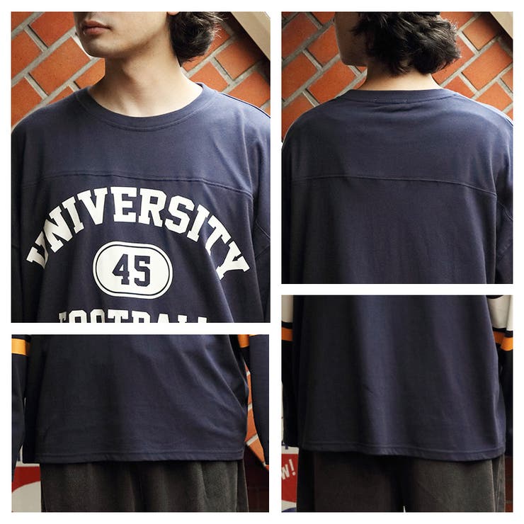 フットボールTシャツ ロングTシャツ メンズ[品番：EH000005865