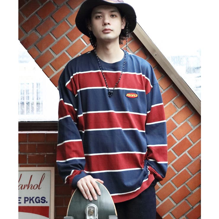 マルチボーダーロンT メンズ 長袖[品番：EH000005868]｜8（eight