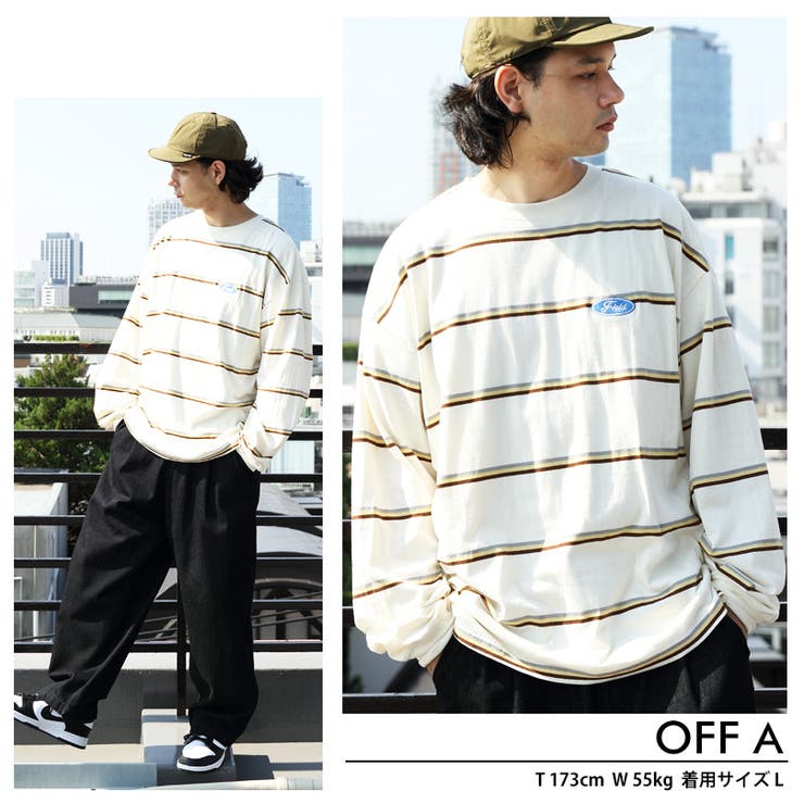 マルチボーダーロンT メンズ 長袖[品番：EH000005868]｜8（eight