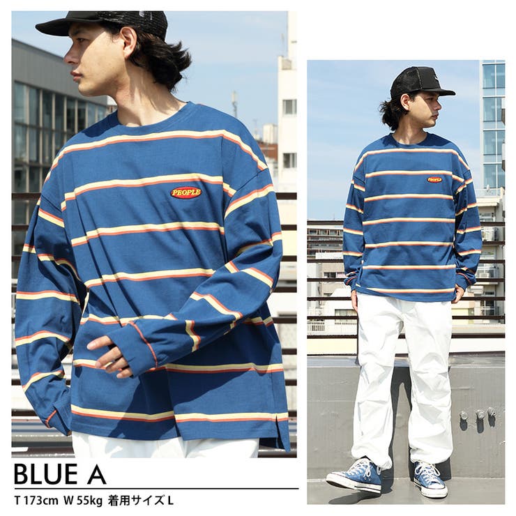 マルチボーダーロンT メンズ 長袖[品番：EH000005868]｜8（eight