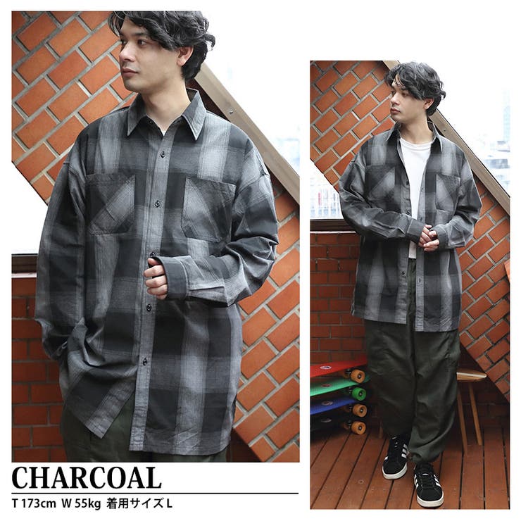 ラグスタイル LUXSTYLE チェックシャツ/長袖シャツ メンズ