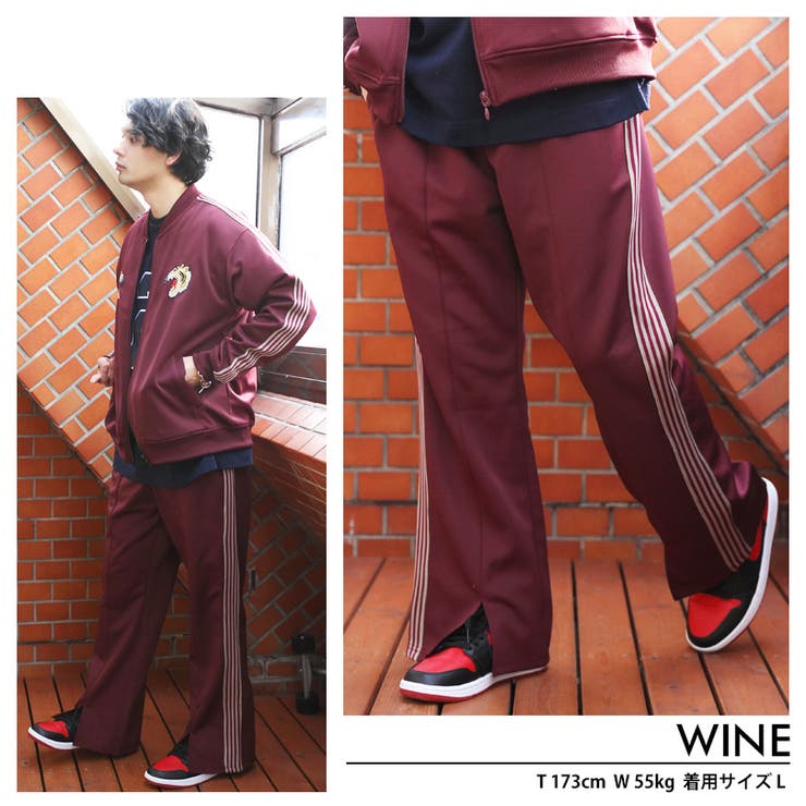 ラインフレアパンツ メンズ ジャージ[品番：EH000005907]｜8（eight