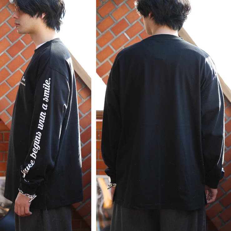 【関送無料】   Jeans ロゴ パッチ ロング Tシャツ MOUSSY | PERSON'S ILLUSTRATION ロンT (Tシャツ・カットソー