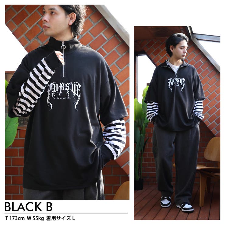 ハーフジップロングTシャツ メンズ 長袖[品番：EH000005927]｜8