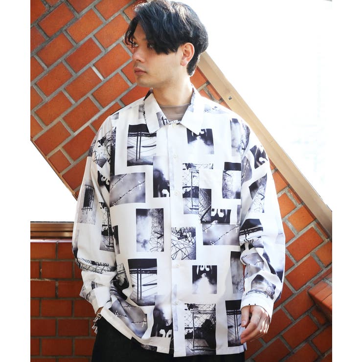 総柄開襟シャツ オープンカラーシャツ メンズ[品番：EH000005953]｜8 