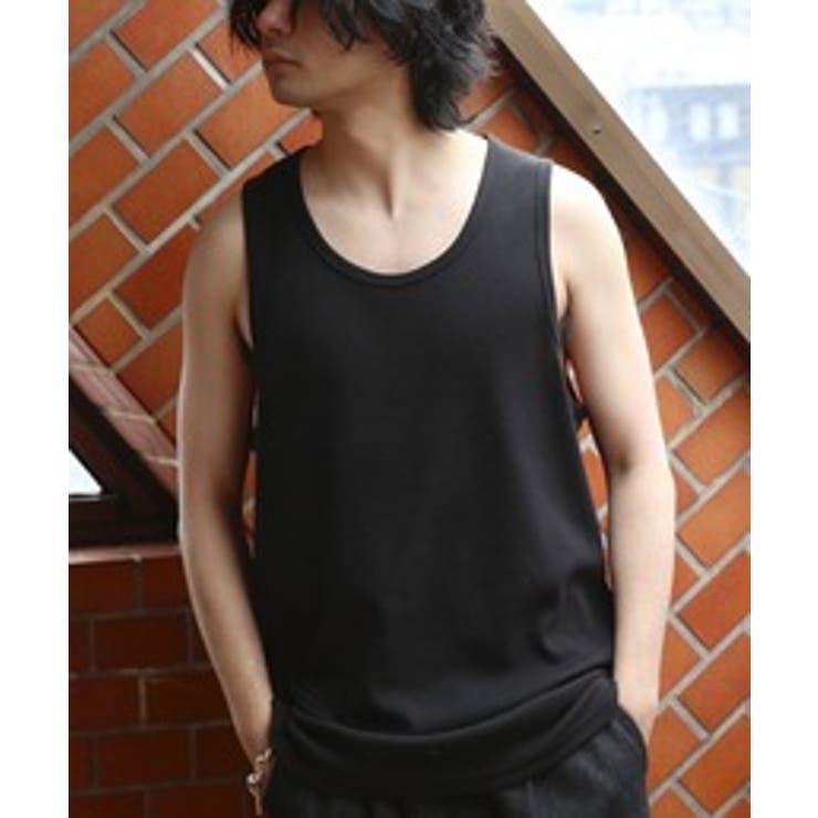 タンクトップ メンズ ワッフル ノースリーブ 無地 [品番：EH000006177
