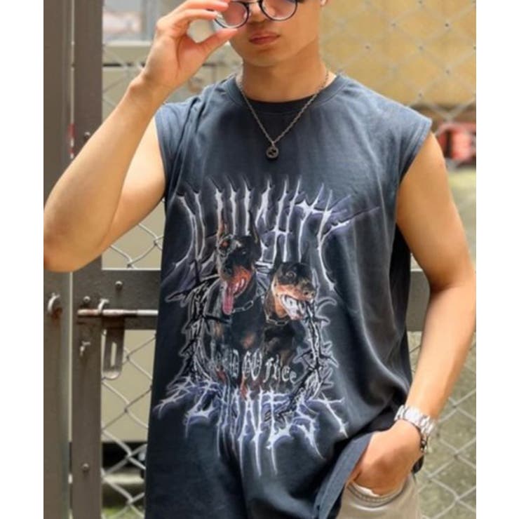 スミクロB | ノースリーブ メンズ Ｔシャツ ロック ピグメント加工 | 8（eight） 