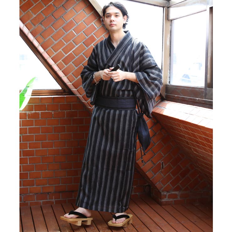 高級感 浴衣 4点セット メンズ 浴衣 ゆかた 帯 巾着 夏 花火大会に 服＆ファッション小物