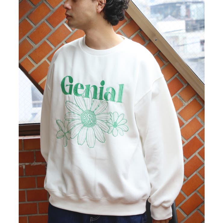 フラワー刺繍トレーナー メンズ スウェット レディース にも