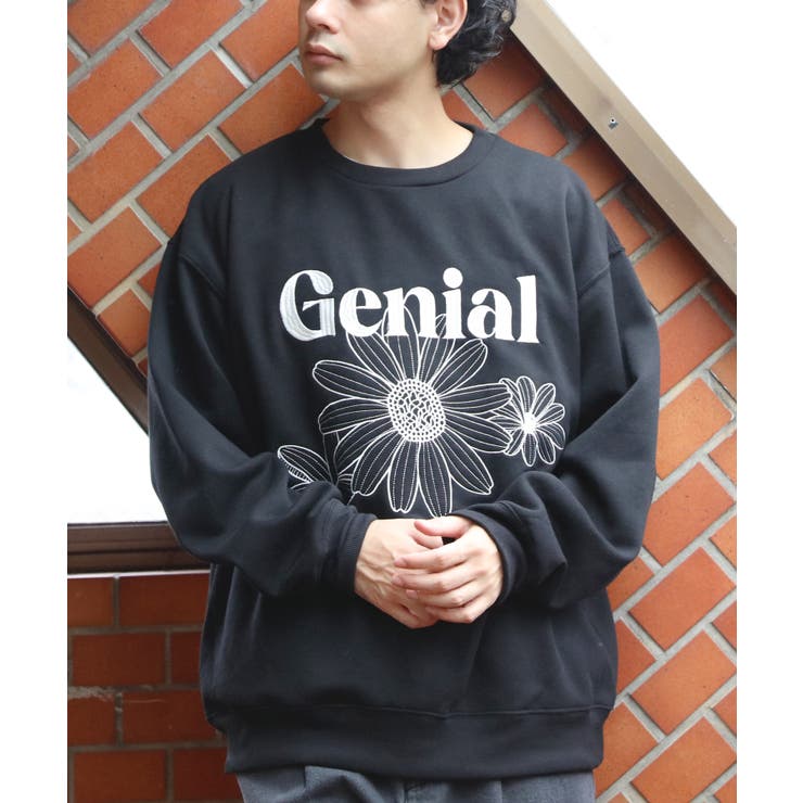 フラワー刺繍トレーナー メンズ スウェット レディース にも