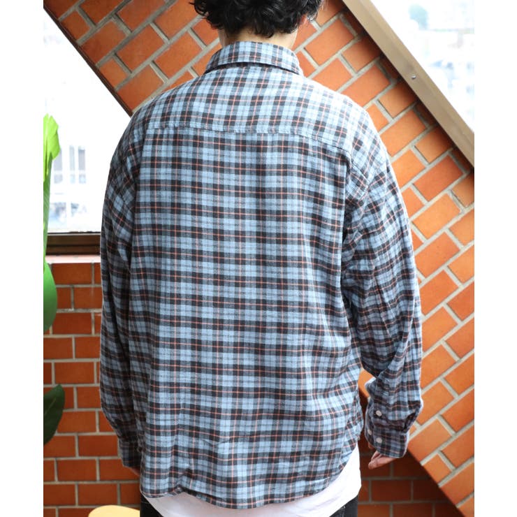 チェックネルシャツ メンズ シャツ 長袖 先染め コットン100％ [品番