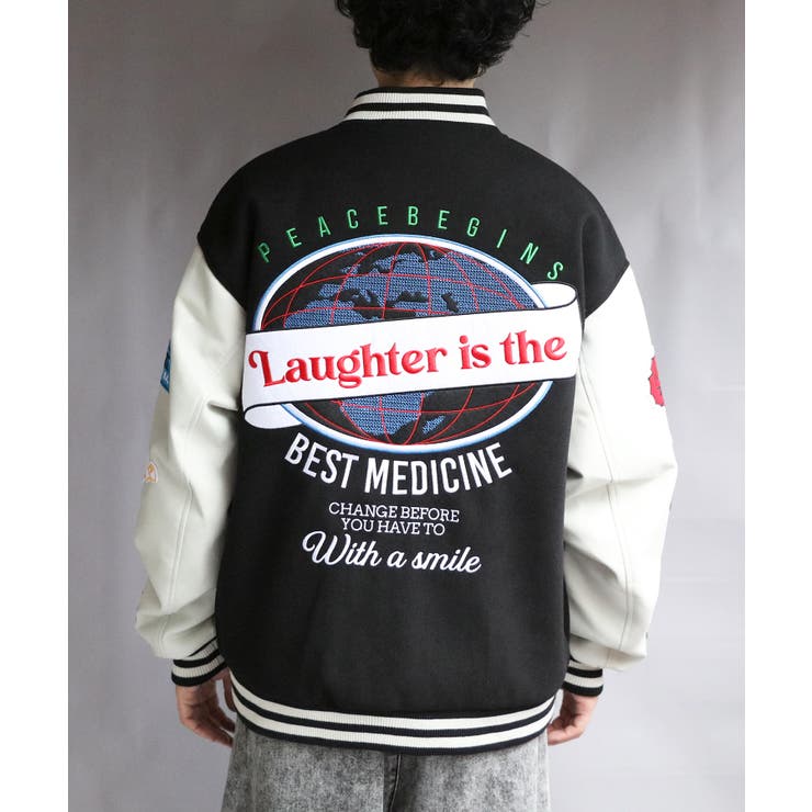 スタジャン メンズ レディース ワッペン アウター ストリート[品番