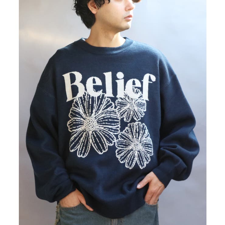 フラワージャガードクルーニット メンズ ニットセーター 花 [品番：EH000006329]｜8（eight）  （エイト）のメンズファッション通販｜SHOPLIST（ショップリスト）
