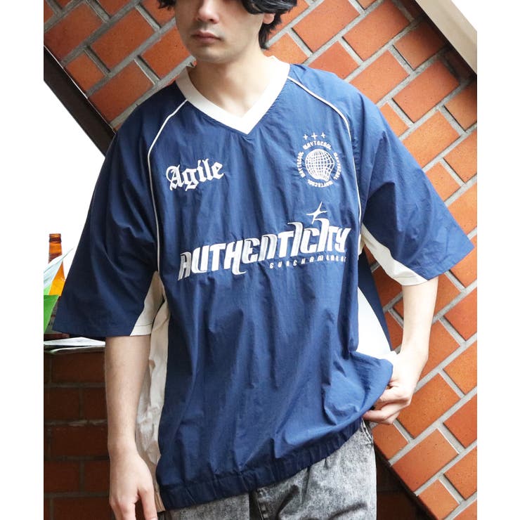 ユニフォームデザイン 半袖 Tシャツ ナイロンプルオーバー サッカー